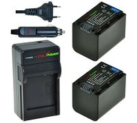 2 x batteries NP-FV70 pour Sony avec chargeur et chargeur voiture - ChiliPower original