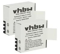 2 x batteries vhbw Li-Ion Set 900mAh (3.7V) pour caméra vidéo, caméra de sport, caméscope Tronsmart SJ4000, SJ5000, Tronsport SJ4000 comme GIT-LB101. G