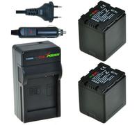 2 x batteries VW-VBN260 pour Panasonic avec chargeur et chargeur auto - ChiliPower original