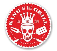 2 x BBQ King de la grille Sticker en vinyle pour iPad pour ordinateur portable Inscription Dad Fun # 5449 - 10cm x 10cm