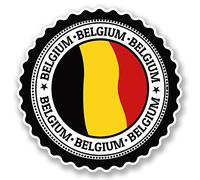 2 x Belgique Sticker en vinyle pour iPad Ordinateur Portable voiture voyage Bagage Drapeau # 4757 - 10cm x 10cm