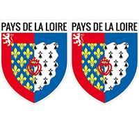2 X Blason Autocollants 4x5 cm - Pays DE LA Loire ECUSSON Sticker