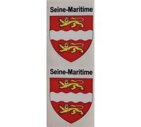 2 X Blason Seine Maritime Autocollants 4x5 cm département 76 ECUSSON Sticker