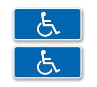 2 x bleu mobilité handicapés Badge Sticker voiture bus VW camping-car caravane en 4440 - Self Adhesive - 10cm Wide x 5cm Tall