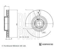 2 x BLUE PRINT ADBP430180 Disque de frein pour MERCEDES-BENZ