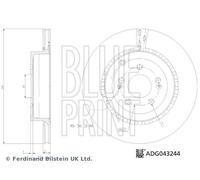 2 x BLUE PRINT ADG043244 Disque de frein pour KIA