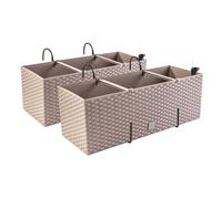 2 x boîte de balcon jardinière aspect rotin pot de plantation pot de fleurs c...