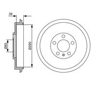 2 x BOSCH 0 986 477 152 Tambour de frein pour SKODA,VW