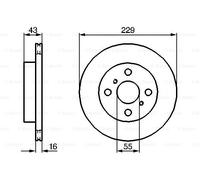 2 x BOSCH 0 986 478 491 Disque de frein pour TOYOTA