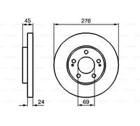 2 x BOSCH 0 986 479 035 Disque de frein pour MITSUBISHI