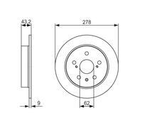 Disque de frein BOSCH 0 986 479 047 arrière, plein, 1 pièce