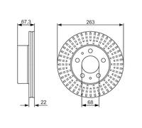 Bosch BD158 Disques de frein - 1 jeu de 2 disques