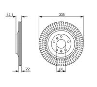 Disque de frein BOSCH 0 986 479 591 arrière, ventilé, à haute teneur en carbone, 1 pièce