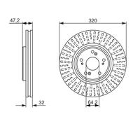 2 x BOSCH 0 986 479 741 Disque de frein pour HONDA