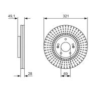 Disque de frein BOSCH 0 986 479 786 avant, ventilé, à haute teneur en carbone, 1 pièce