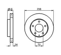 2 x BOSCH 0 986 479 B25 Disque de frein pour EUNOS,FORD USA,MAZDA