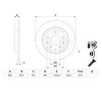 2 x BOSCH 0 986 479 E55 Disque de frein pour MAZDA