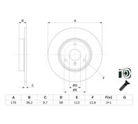 2 x BOSCH 0 986 479 E74 Disque de frein pour SMART