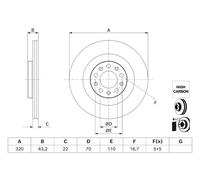 2 x BOSCH 0 986 479 J43 Disque de frein pour ALFA ROMEO