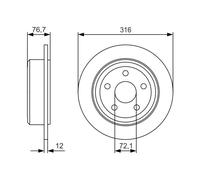 2 x BOSCH 0 986 479 R08 Disque de frein pour JEEP