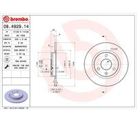 Jeu de 2 disques de frein avant BREMBO 08.4929.14