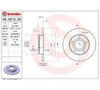 2 x BREMBO 08.5213.20 Disque de frein pour AUDI