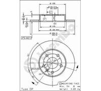 2 x BREMBO 08.7627.75 Disque de frein pour CHEVROLET,OPEL,VAUXHALL