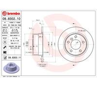 2 x BREMBO 08.8302.11 Disque de frein pour BMW