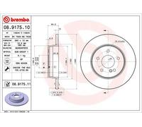 BREMBO 08.9175.11 Disque de frein