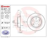 2 x BREMBO 08.B271.11 Disque de frein pour ACURA,ACURA (GAC),HONDA,HONDA (DONGFE