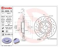 2 x BREMBO 09.4939.1X Disque de frein pour ABARTH,ALFA ROMEO,CITROËN,FIAT,LANCIA