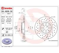2 x BREMBO 09.4939.3X Disque de frein pour FIAT,OPEL,VAUXHALL