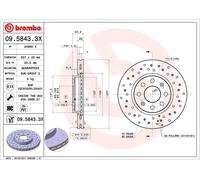2 x BREMBO 09.5843.3X Disque de frein pour FIAT,OPEL,VAUXHALL
