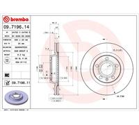 2 x BREMBO 09.7196.11 Disque de frein pour ,AUDI,SEAT,VW