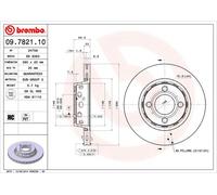2 x BREMBO 09.7821.10 Disque de frein pour AUDI,ZHONGHUA (BRILLIANCE)