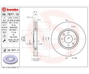 2 x BREMBO 09.7877.11 Disque de frein pour CITROËN