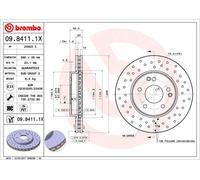 2 x BREMBO 09.8411.1X Disque de frein pour MERCEDES-BENZ
