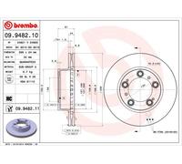 2 x BREMBO 09.9482.11 Disque de frein pour PORSCHE