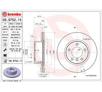 2 x BREMBO 09.9752.11 Disque de frein pour BMW,BMW (BRILLIANCE)