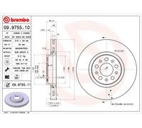 Brembo Disque de frein 09.9755.11 Avant 316 mm anti-corrosion UV Jeu de 2 pour Volvo