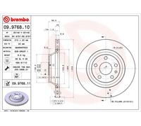 2 x BREMBO 09.9768.11 Disque de frein pour AUDI