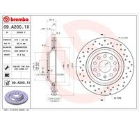 2 x BREMBO 09.A200.1X Disque de frein pour AUDI,AUDI (FAW),AUDI (SAIC),CHRYSLER,