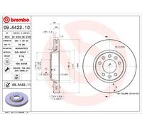 Brembo 09.A422.11 Disque de frein
