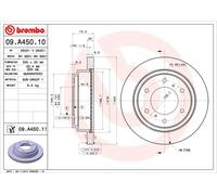 2 x BREMBO 09.A450.11 Disque de frein pour MITSUBISHI,MITSUBISHI (GAC)