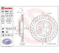 2 x BREMBO 09.A961.21 Disque de frein pour BRABUS,MERCEDES-BENZ