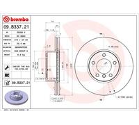 2 x BREMBO 09.B337.21 Disque de frein pour BMW,BMW (BRILLIANCE)