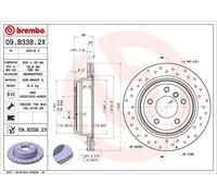 2 x BREMBO 09.B338.2X Disque de frein pour BMW,BMW (BRILLIANCE)
