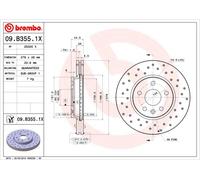 2 x BREMBO 09.B355.1X Disque de frein pour CHEVROLET,CHEVROLET (SGM),OPEL,VAUXHA