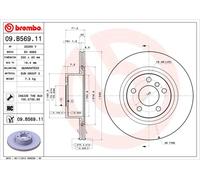 2 x BREMBO 09.B569.11 Disque de frein pour BMW,TOYOTA