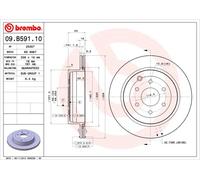 2 x BREMBO 09.B591.10 Disque de frein pour NISSAN